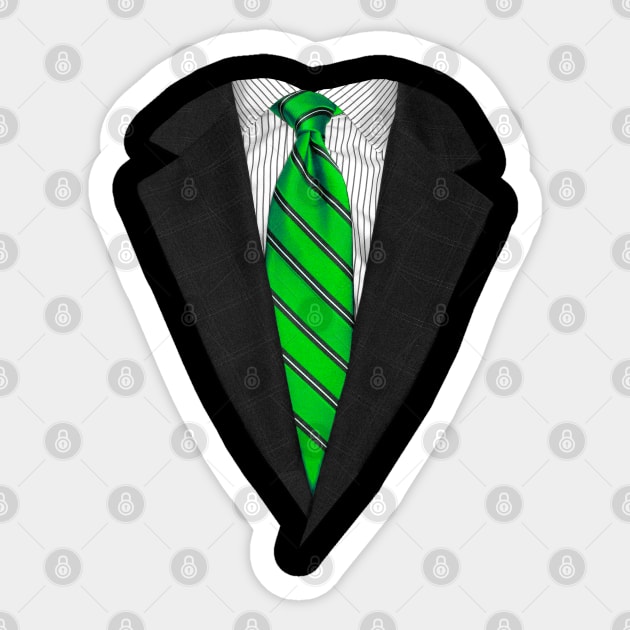 Green Suit Up! Realistic Suit and Tie Costume for Business Casual Sticker by ChattanoogaTshirt